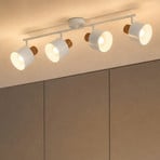 Faretto da soffitto Lindby Lenja, a 4 luci, beige, E14, metallo