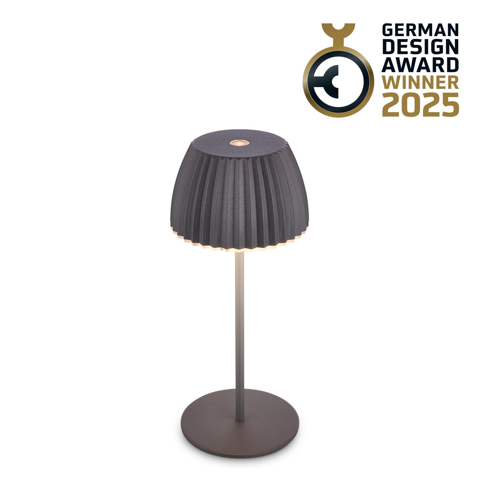 LED-laetav laualamp Brilo ühendamata Riffle, 20 cm, antratsiit
