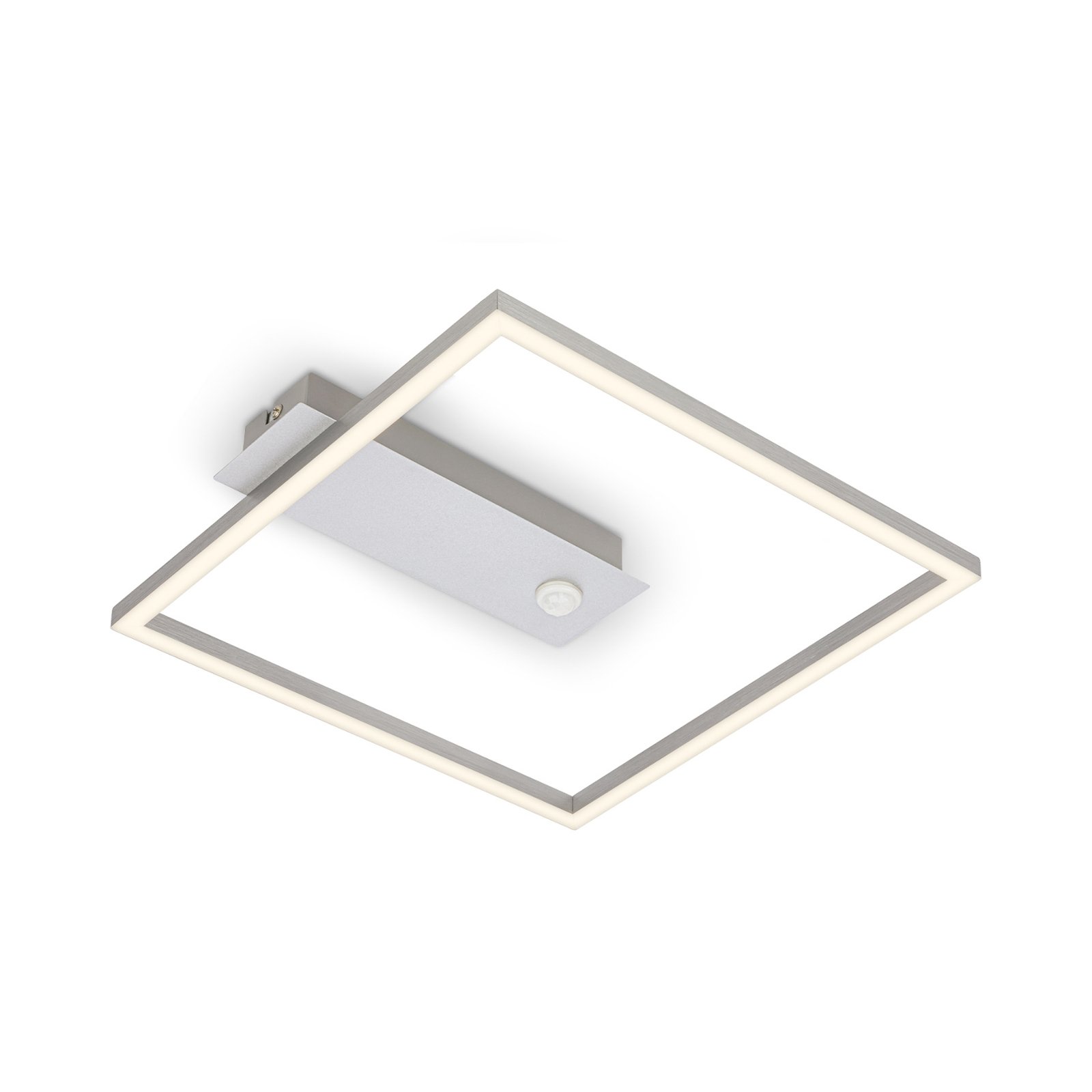 LED stropní světlo Nici, senzor, čtvercové, hliník