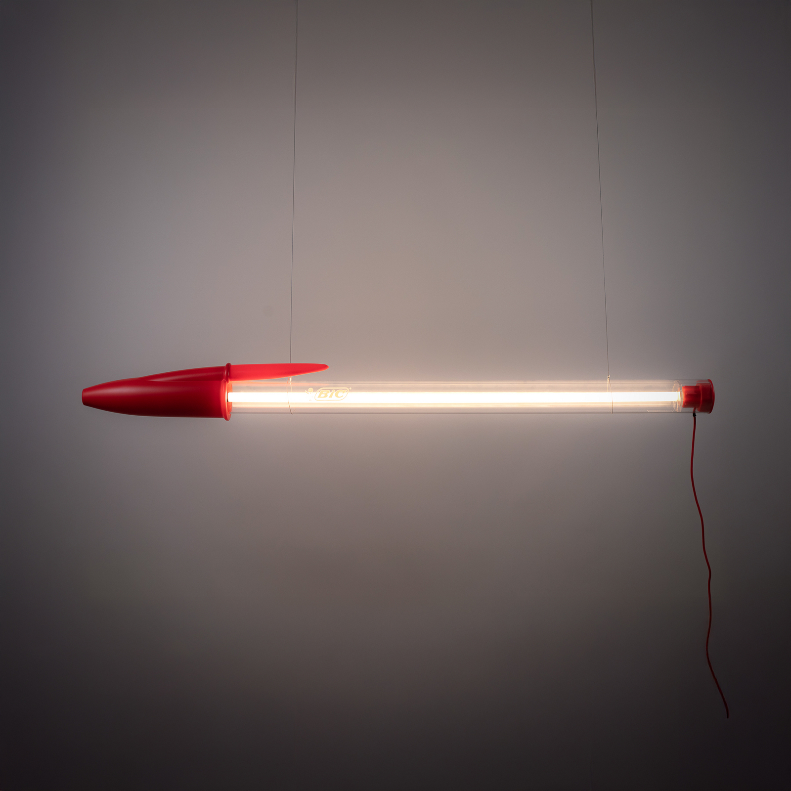 BIC LED-Pendelleuchte, rot, Länge 173 cm - Seletti