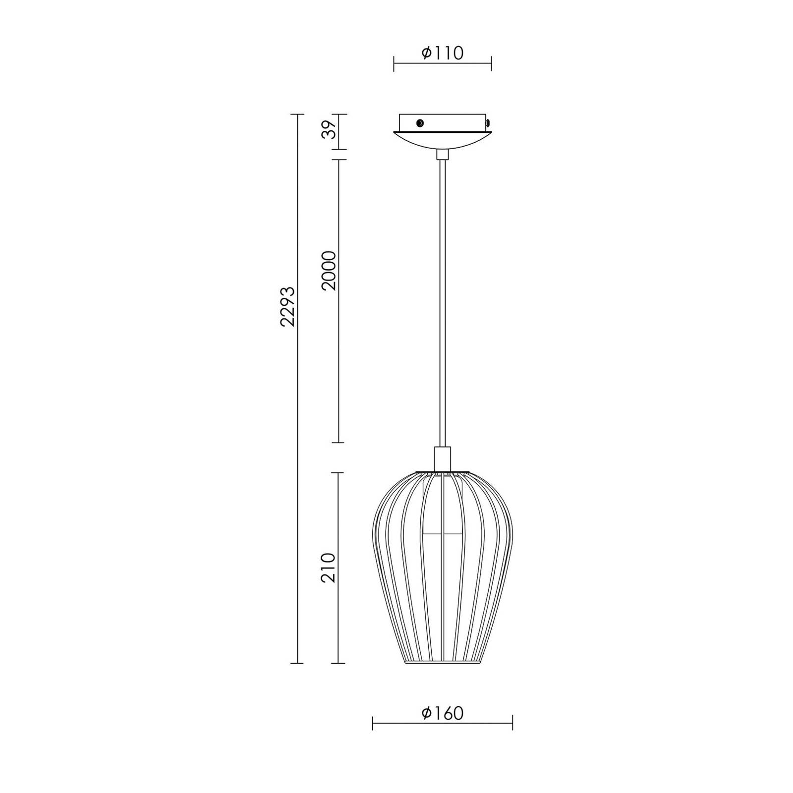 beacon lighting suspension callam avec abat-jour en cage ø 16 cm