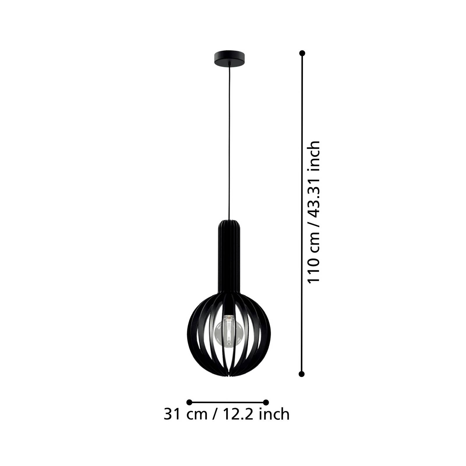 Hängeleuchte Velasco in Schwarz, Ø 31 cm günstig online kaufen