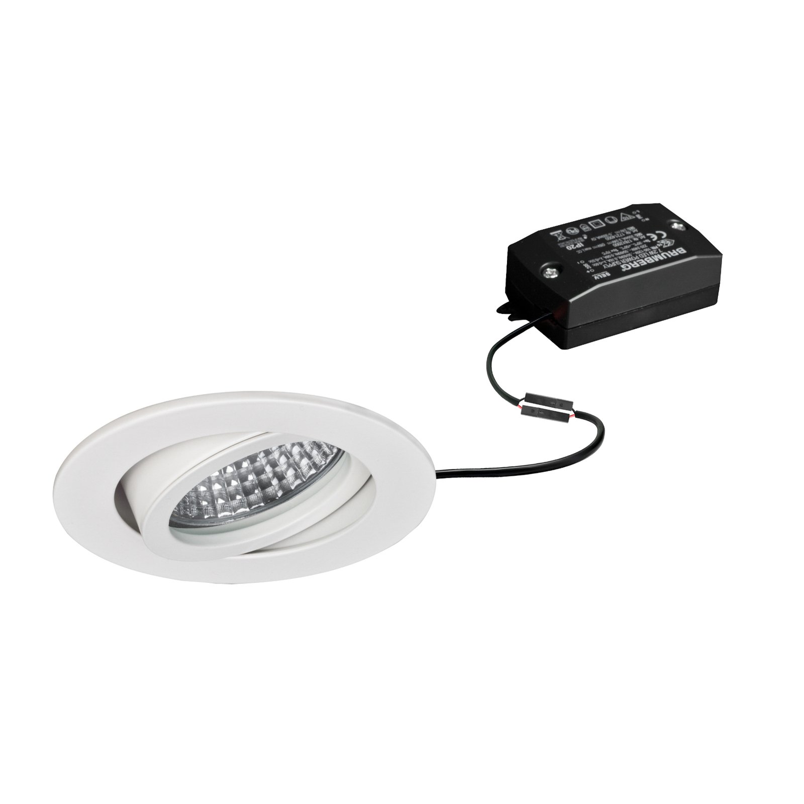 BRUMBERG LED recessed spotlight Tirrel-R, on/off, textured white