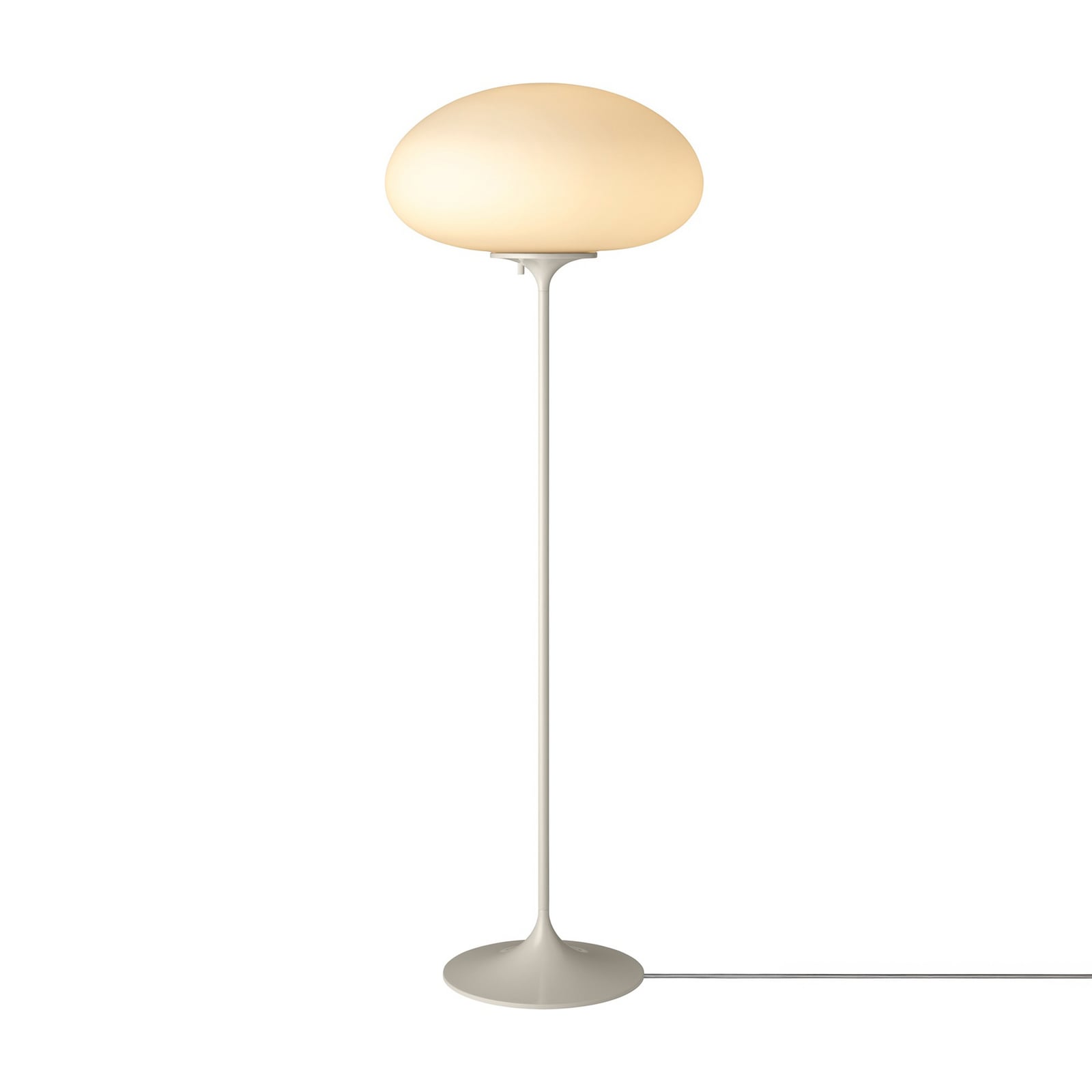 Gubi vloerlamp Stemlite, kiezelgrijs, hoogte 110 cm, dimbaar