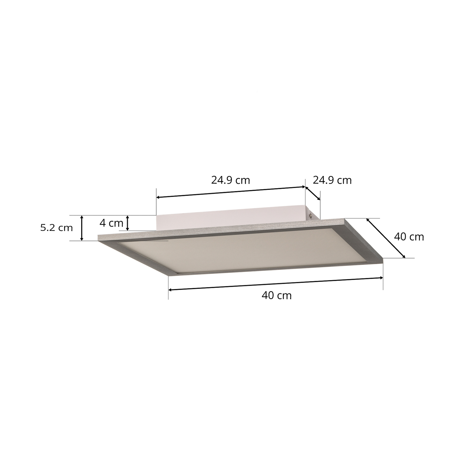 Prios Dinvoris LED-panel, CCT, 40 cm x 40 cm