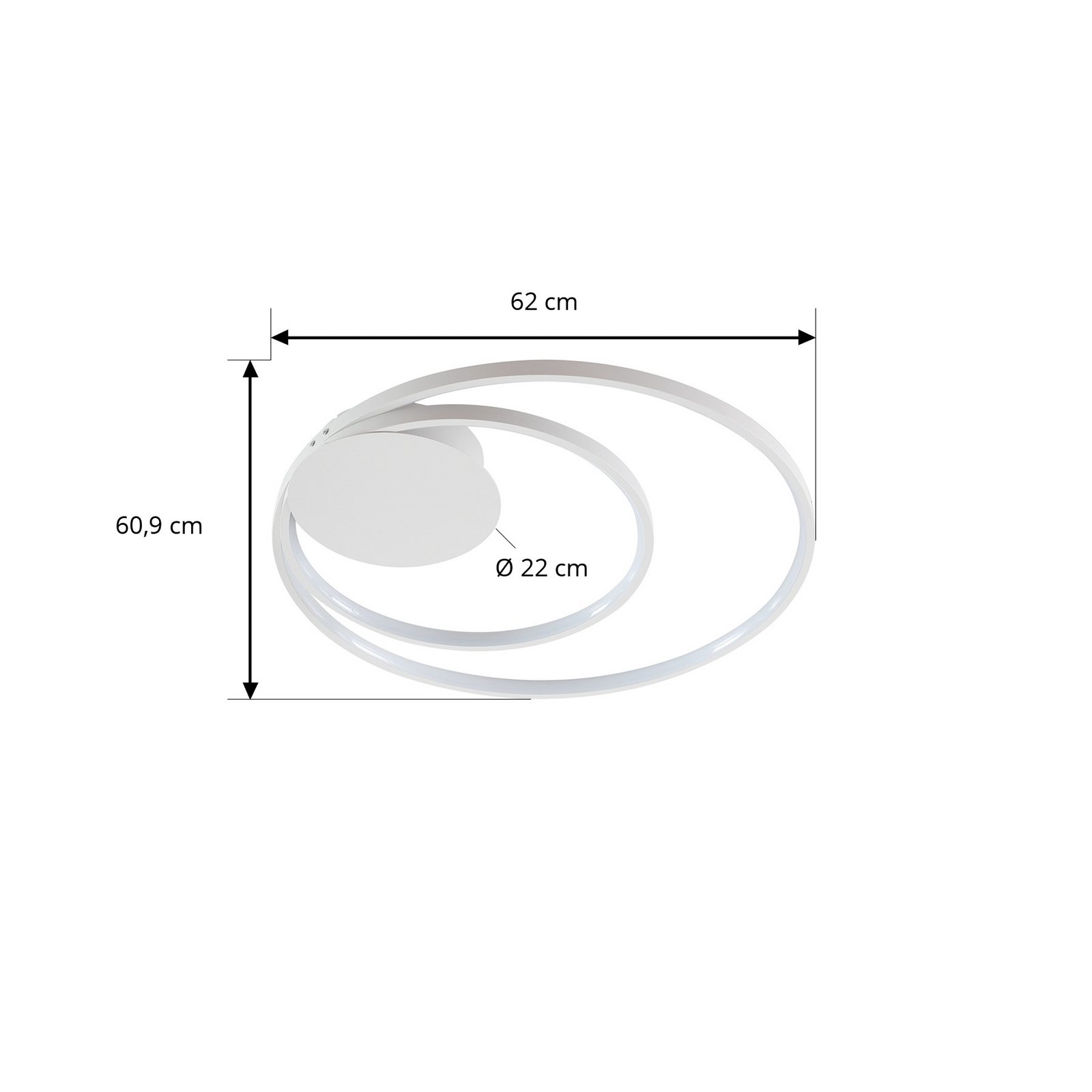 Lindby Nerwin LED plafondlamp, rond, wit