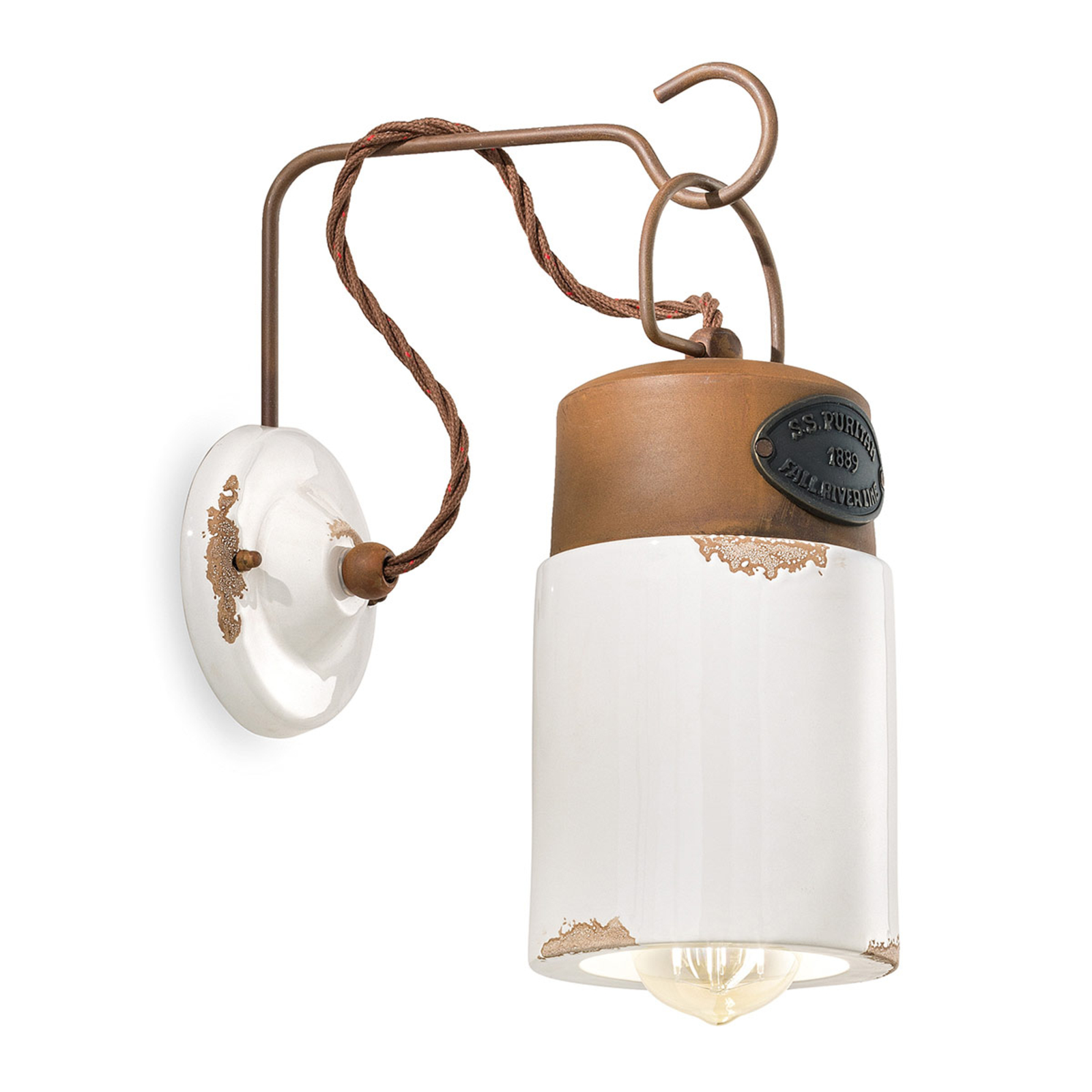 C1621 wall light, ceramic and metal