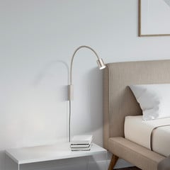 Nástěnné svítidlo LED Justi, barva nikl, výška 52 cm, kov