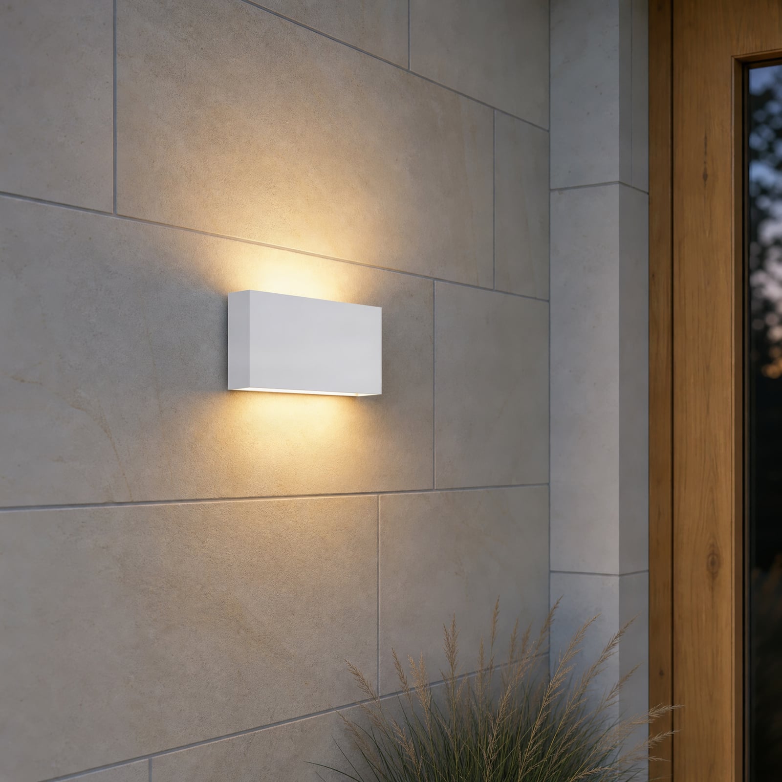 Kinkiet zewnętrzny LED Lucande Jarte, 20 cm, biały, IP65 Kinkiet zewnętrzny LED Lucande Jarte, 20 cm, biały, IP65