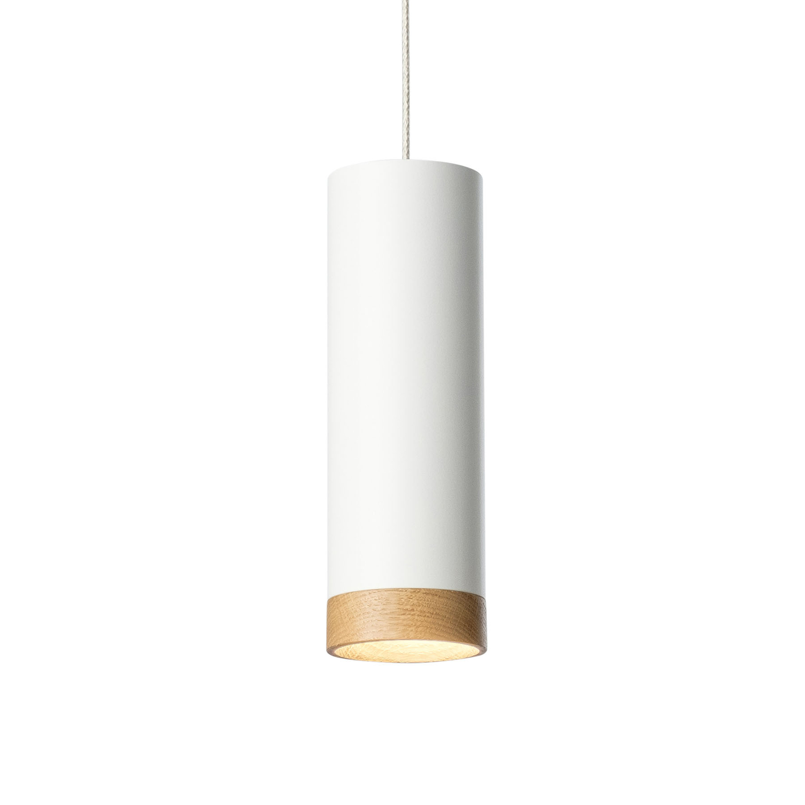 Lámpara colgante LED PHEB, blanco/roble