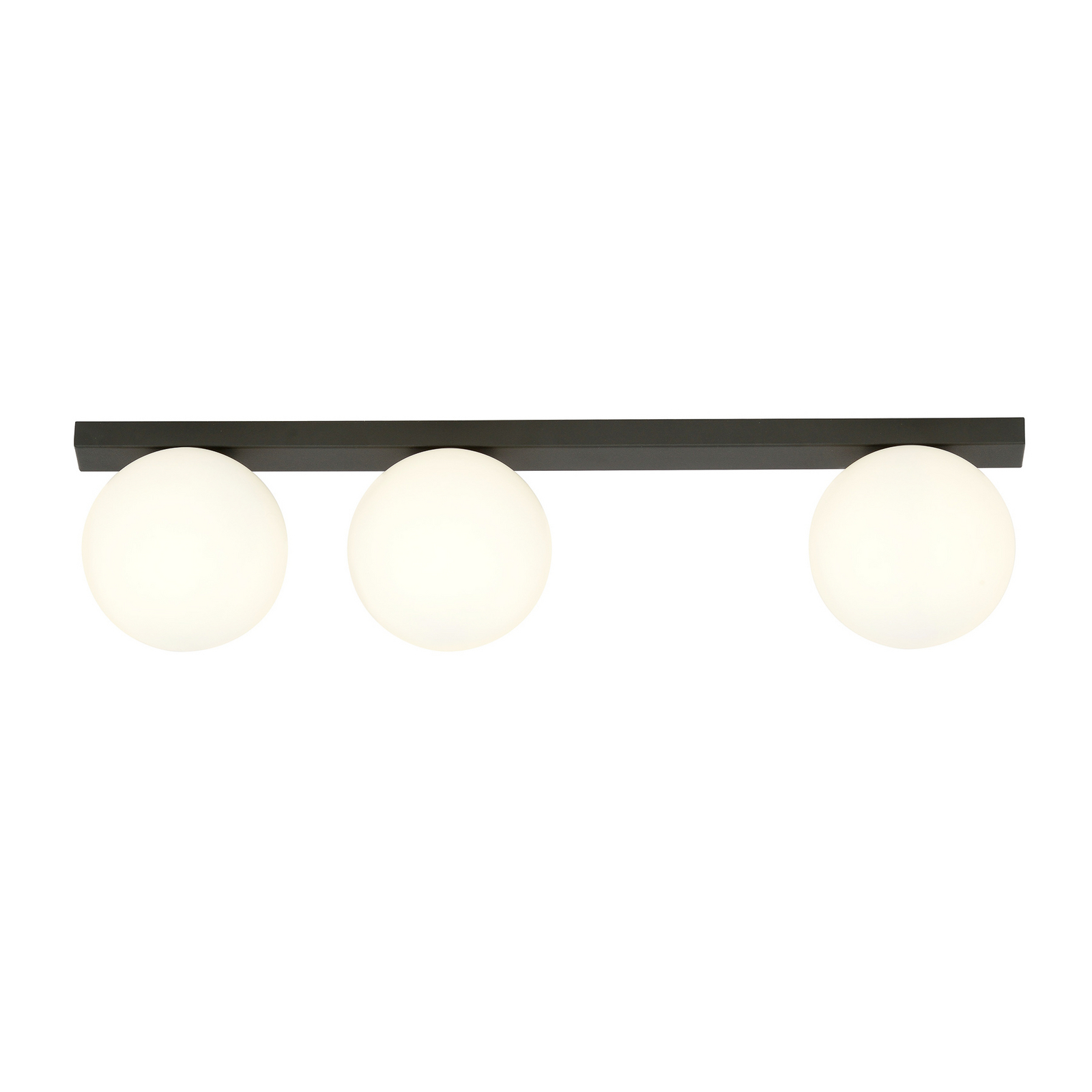 Deckenlampe Fit, schwarz/opal, dreiflammig 