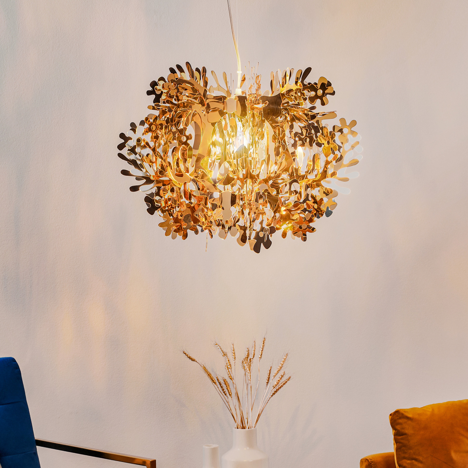 Slamp Fiorella - designerska lampa wisząca, złota
