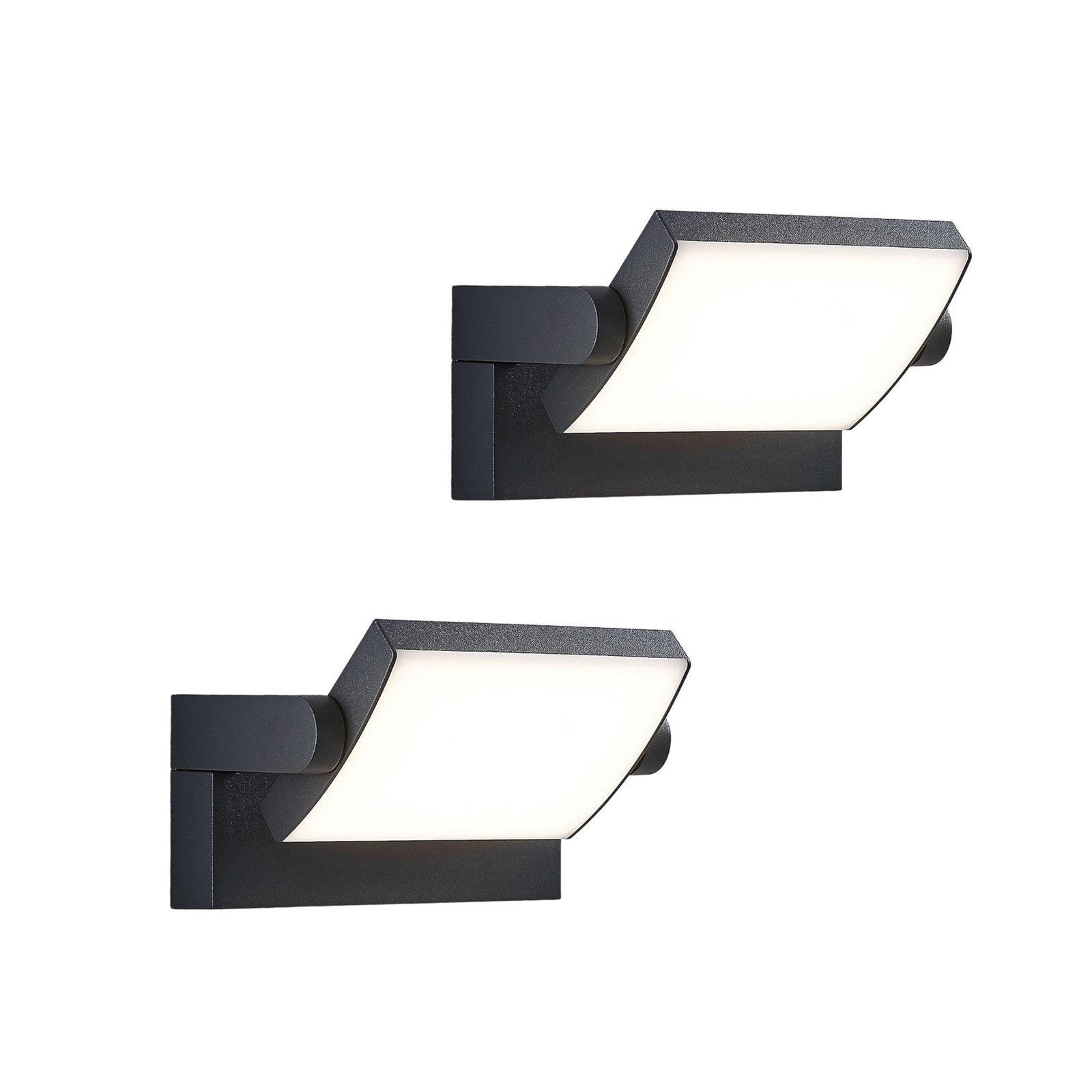 Lindby LED-Außenwandleuchte Sherin, 2er-Set, drehbar
