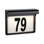 Dayton II Solar LED En el exterior Aplique de Pared w/Numbers IP44 Black - Paulm