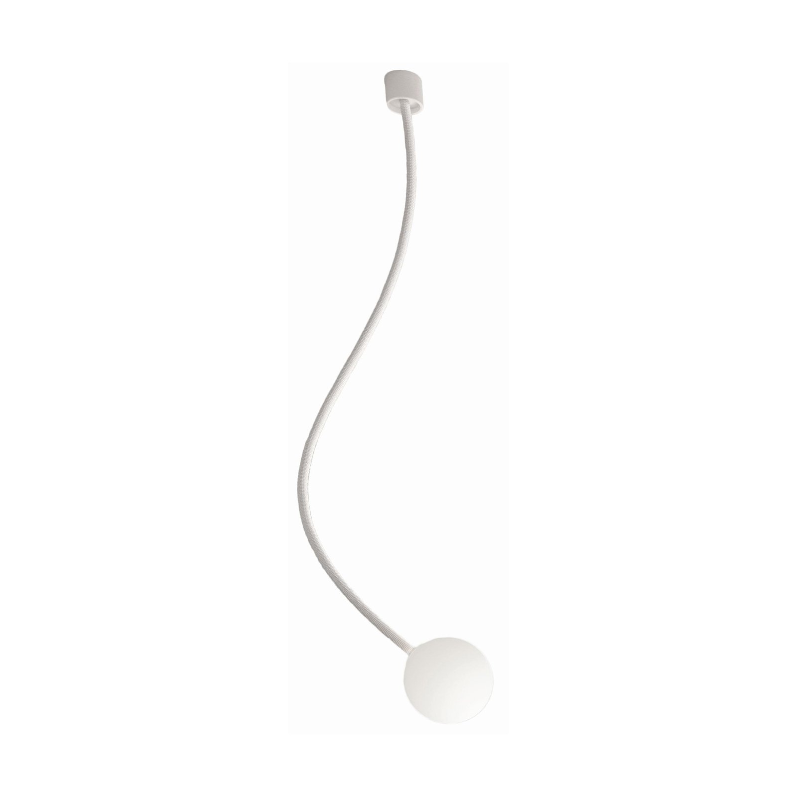 Karman Moony ceiling light, white, Ø 15 cm, height 140 cm, glass