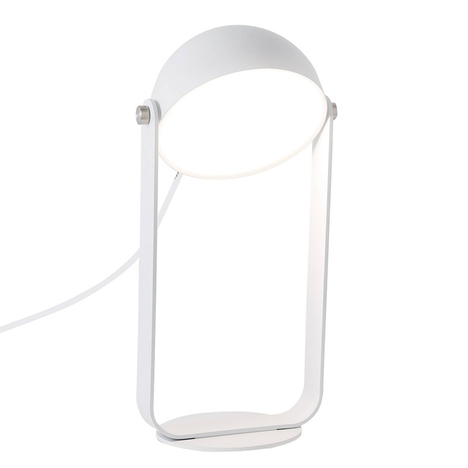 Viokef Lampe à poser LED Hemi abat-jour inclinable blanc