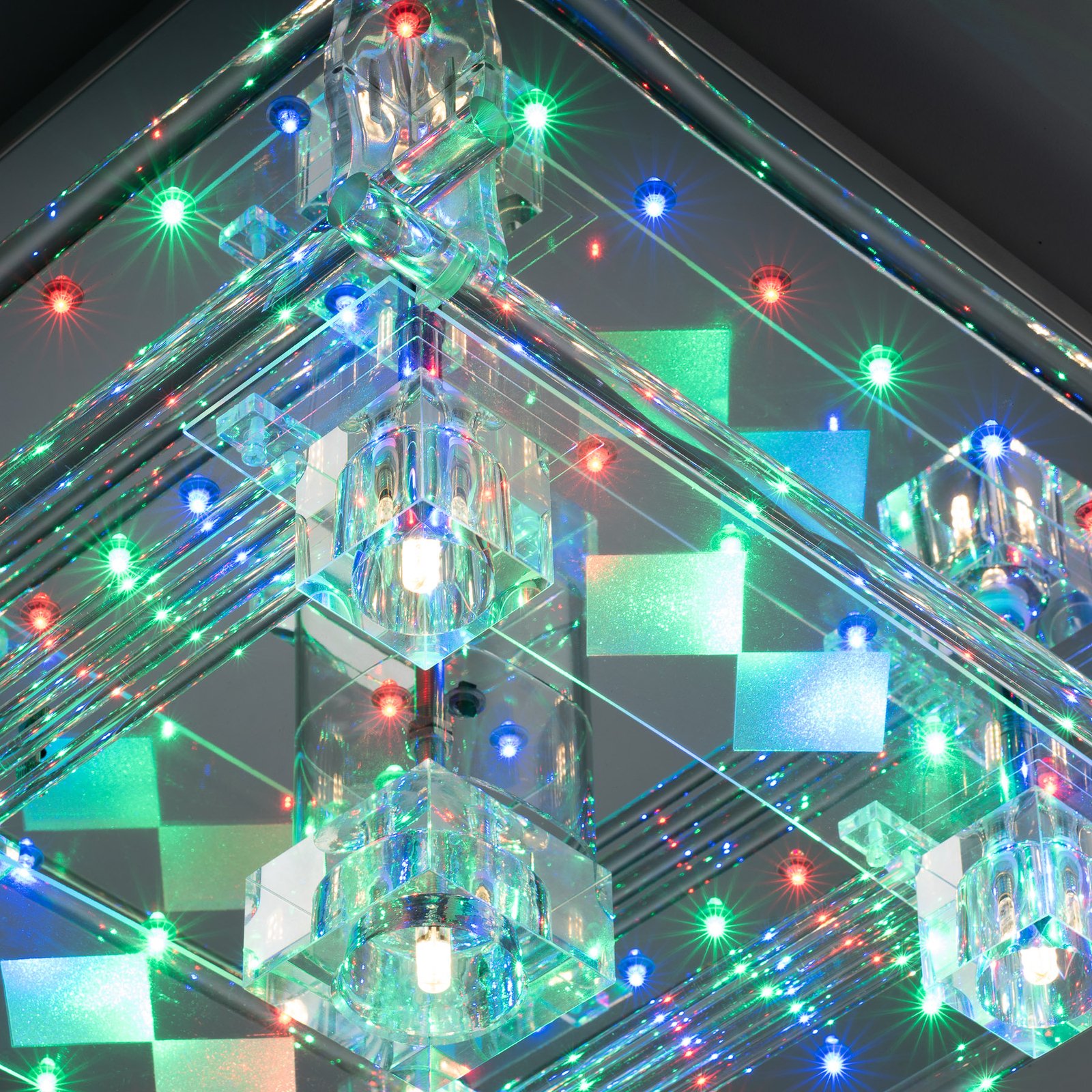 LED stropní svítidlo Kemal 2.0, chrom s RGB