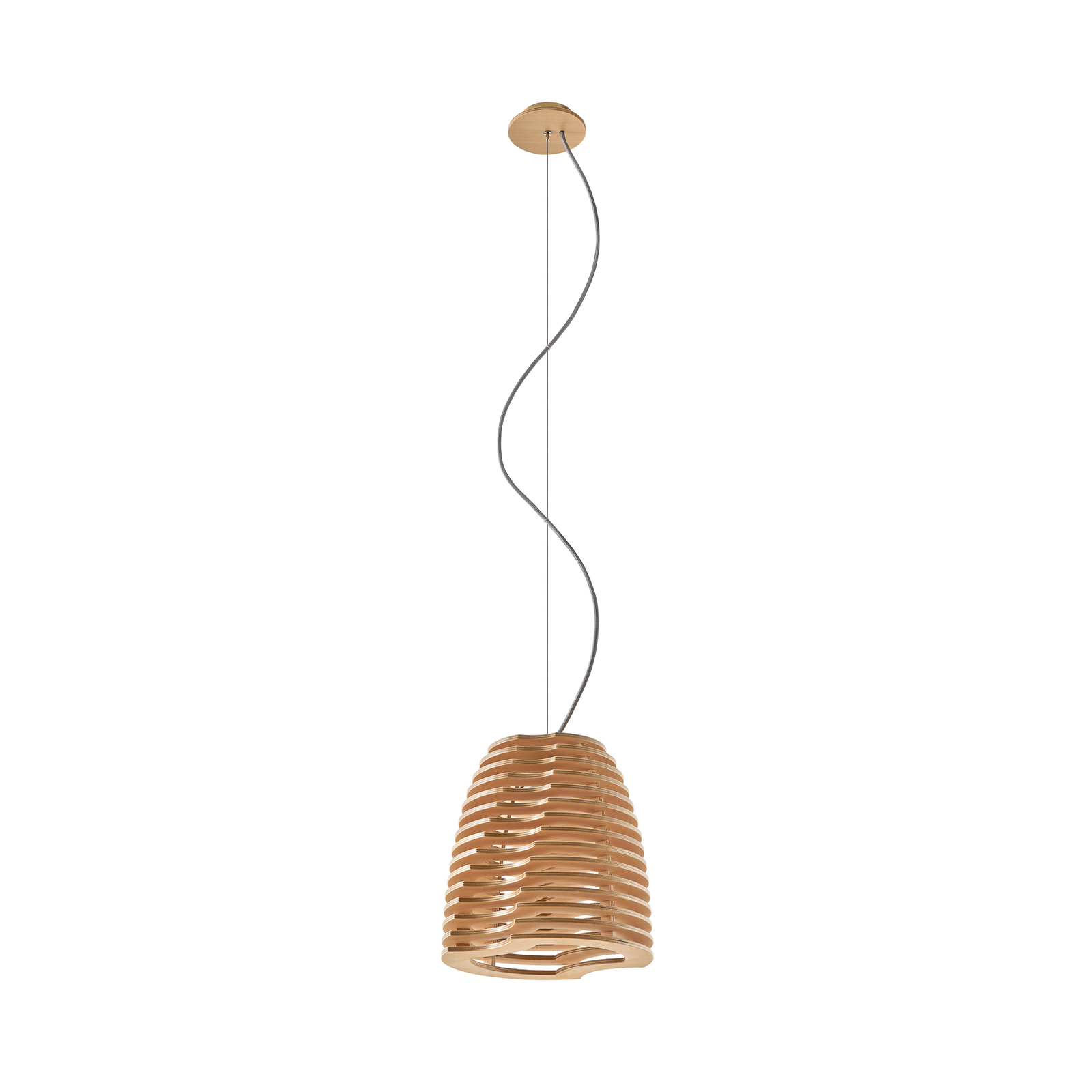 Candeeiro suspenso Twist, faia, natural, 150 cm