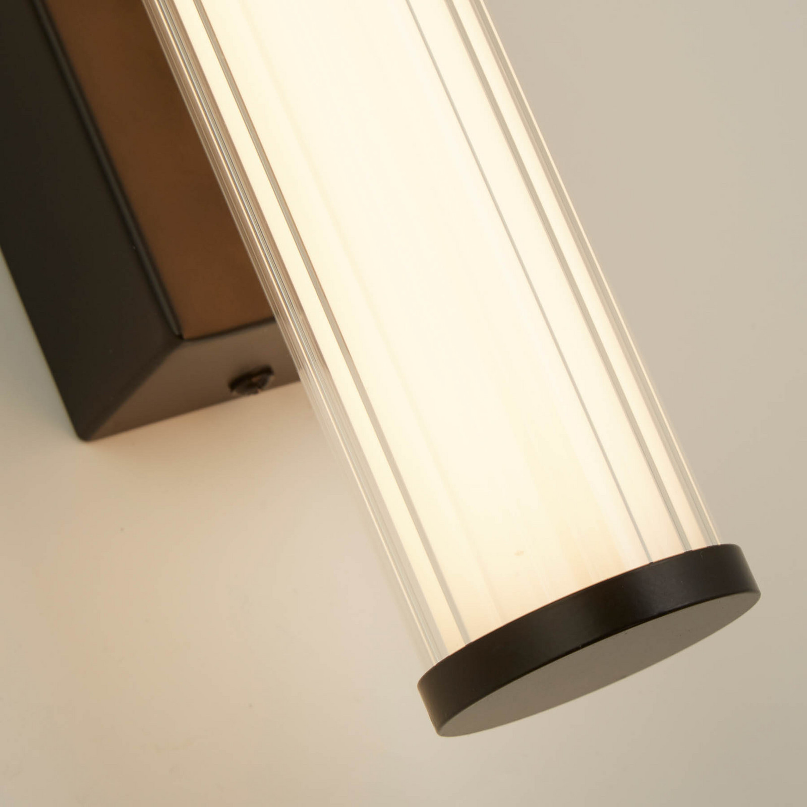 Searchlight Aplică de perete Clamp LED oțel alb/negru sticlă IP44 - Baie - negru alb