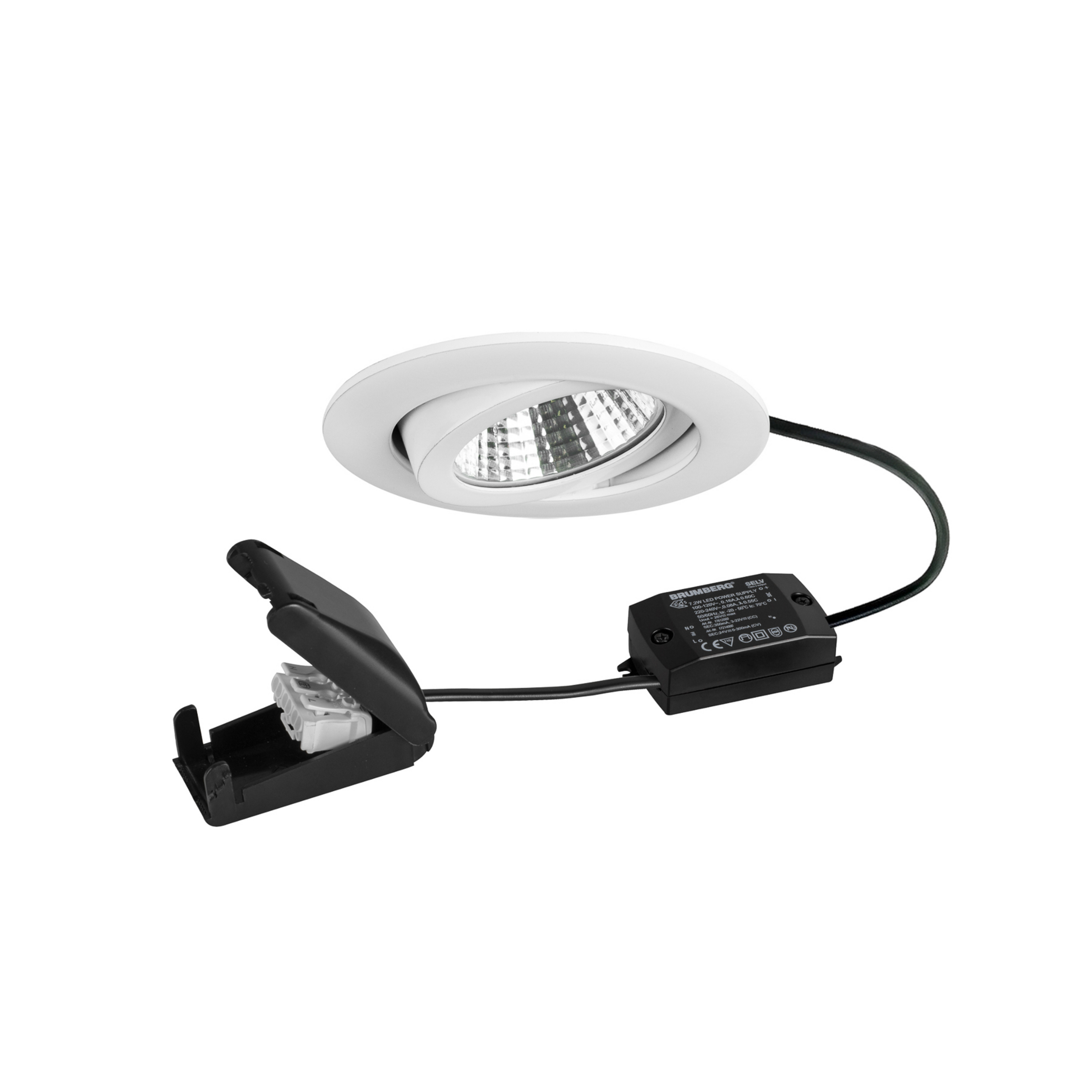 BRUMBERG BB03 Spot encastré LED, boîte de raccordement on/off blanc