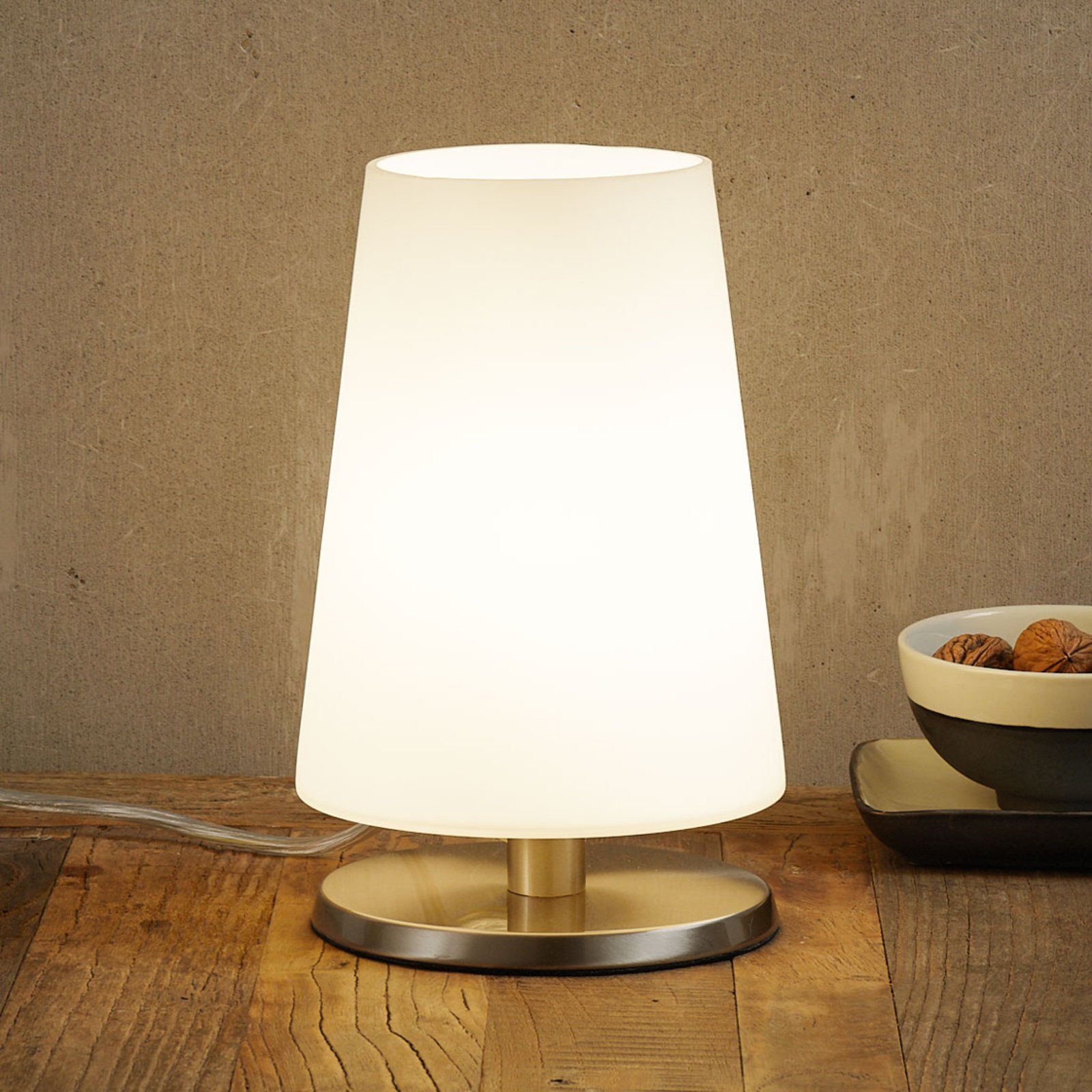 Steinhauer BV With touch dimmer - table lamp Ancilla steel, for Living / Dining Room, metal, glass, E14, 40 W, energy efficiency: A++, H: 26 cm
