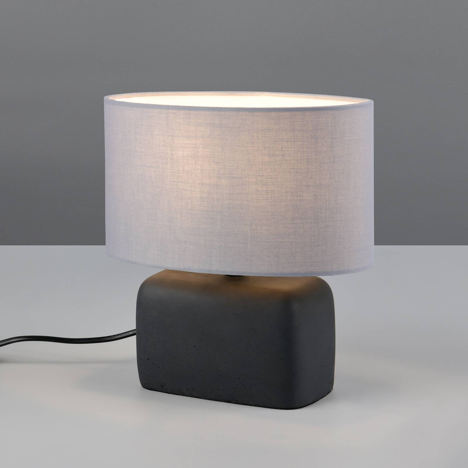 Trio Lighting Tafellamp Livare, hoogte 24 cm, grijs/zwart, beton/stof