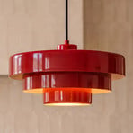 Lampada a sospensione Lindby Tivra, rosso lucido, Ø 35 cm, metallo