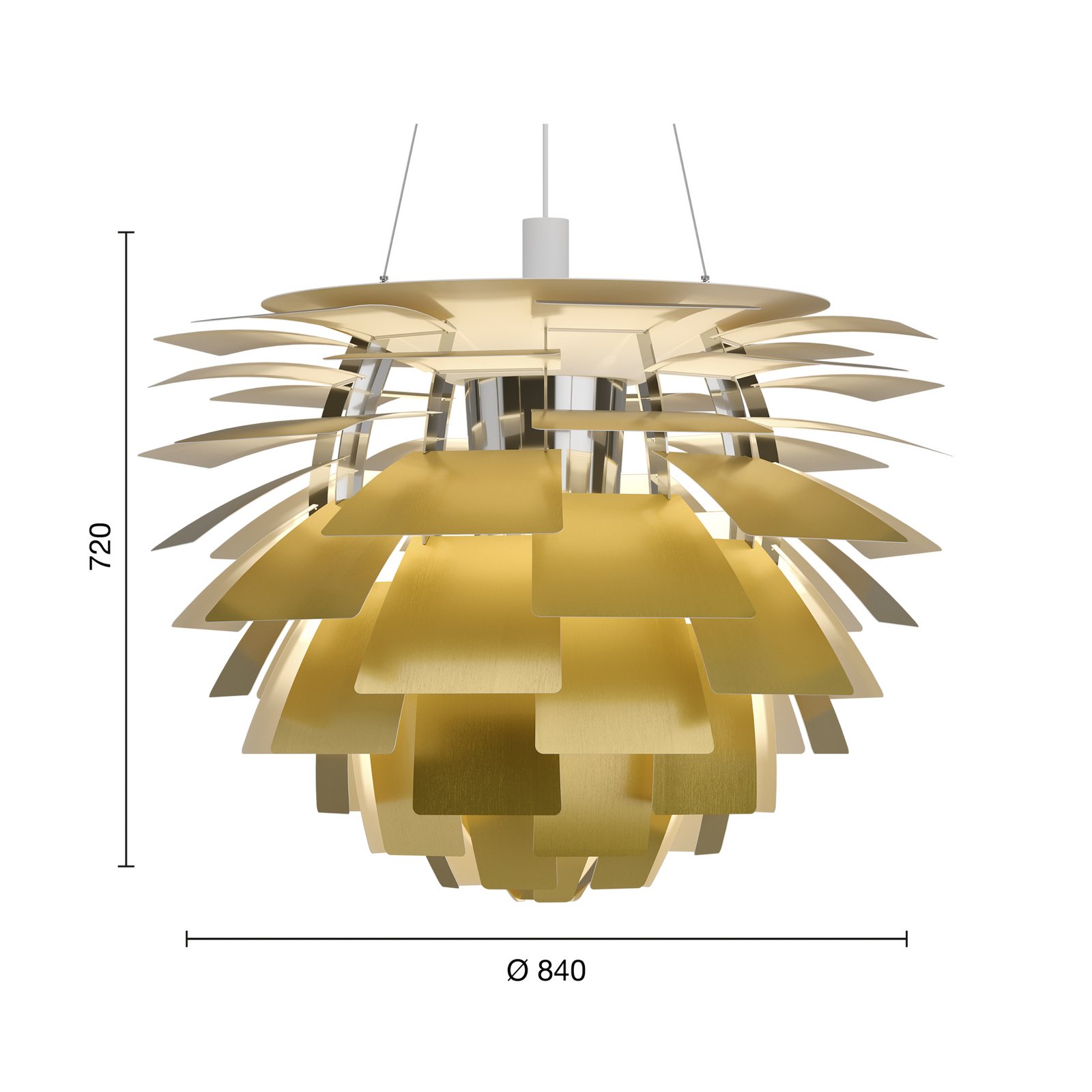 PH Artichoke Závěsná Lampa Ø840 LED-Dali 3000K (s External Driver) Brass - Louis