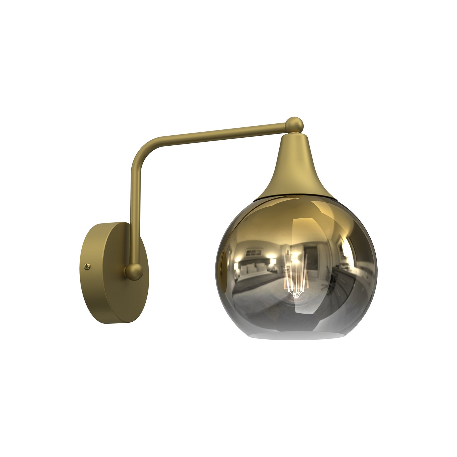 Monte zidna svjetiljka od stakla, jedna žarulja, zlatna