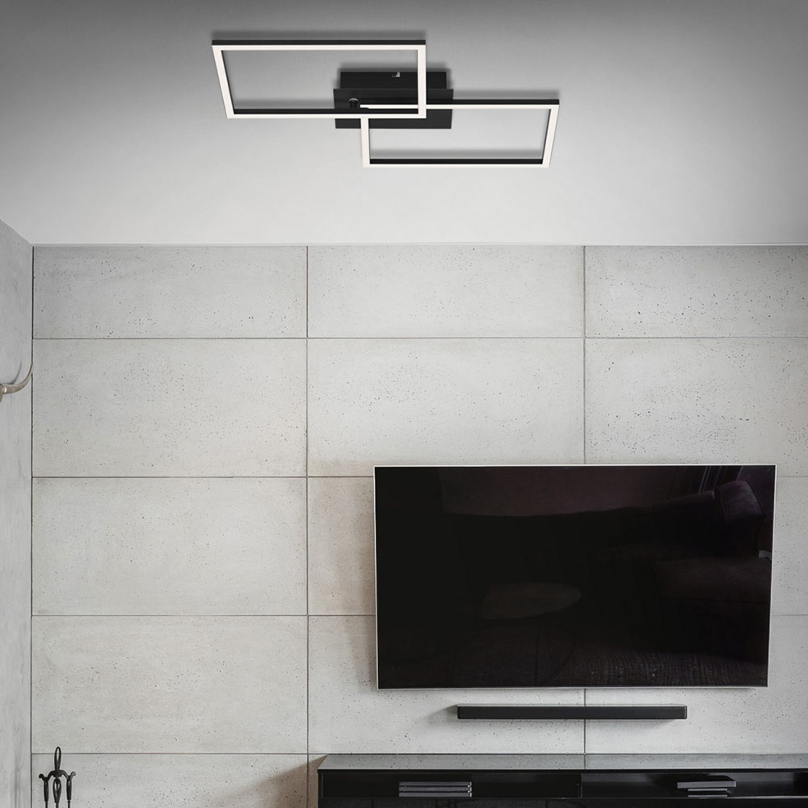 Briloner Frame plafonieră LED CCT neagră 50x39cm - Camera de zi / sufragerie - modern - negru - Metal
