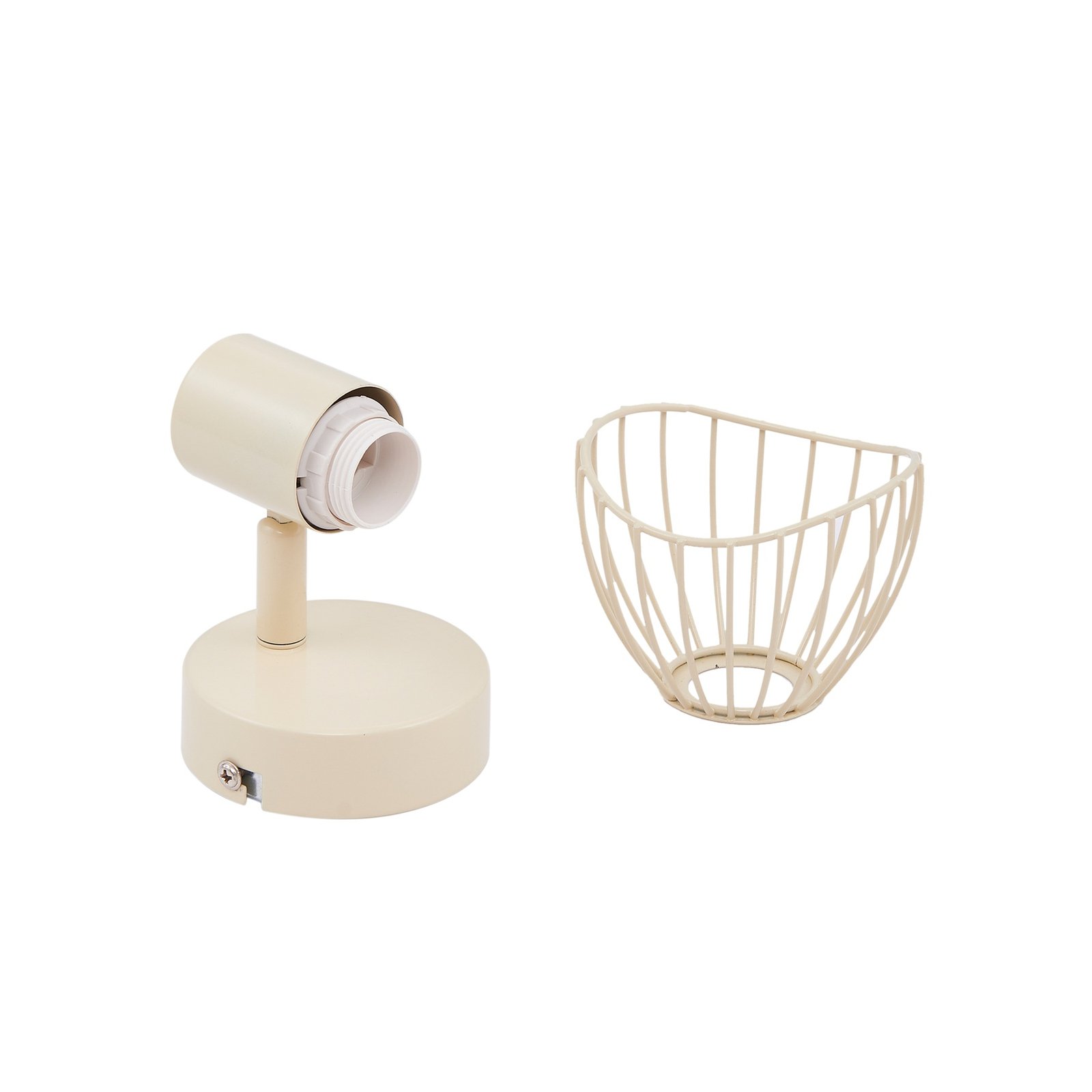 Lindby Deckenleuchte Piena, beige, 1-flg., Metall, Ø 93,cm