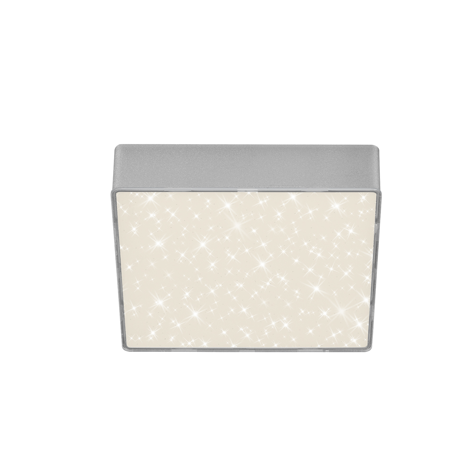 Plafonnier LED Flame Star, 15,7 x 15,7 cm, argenté