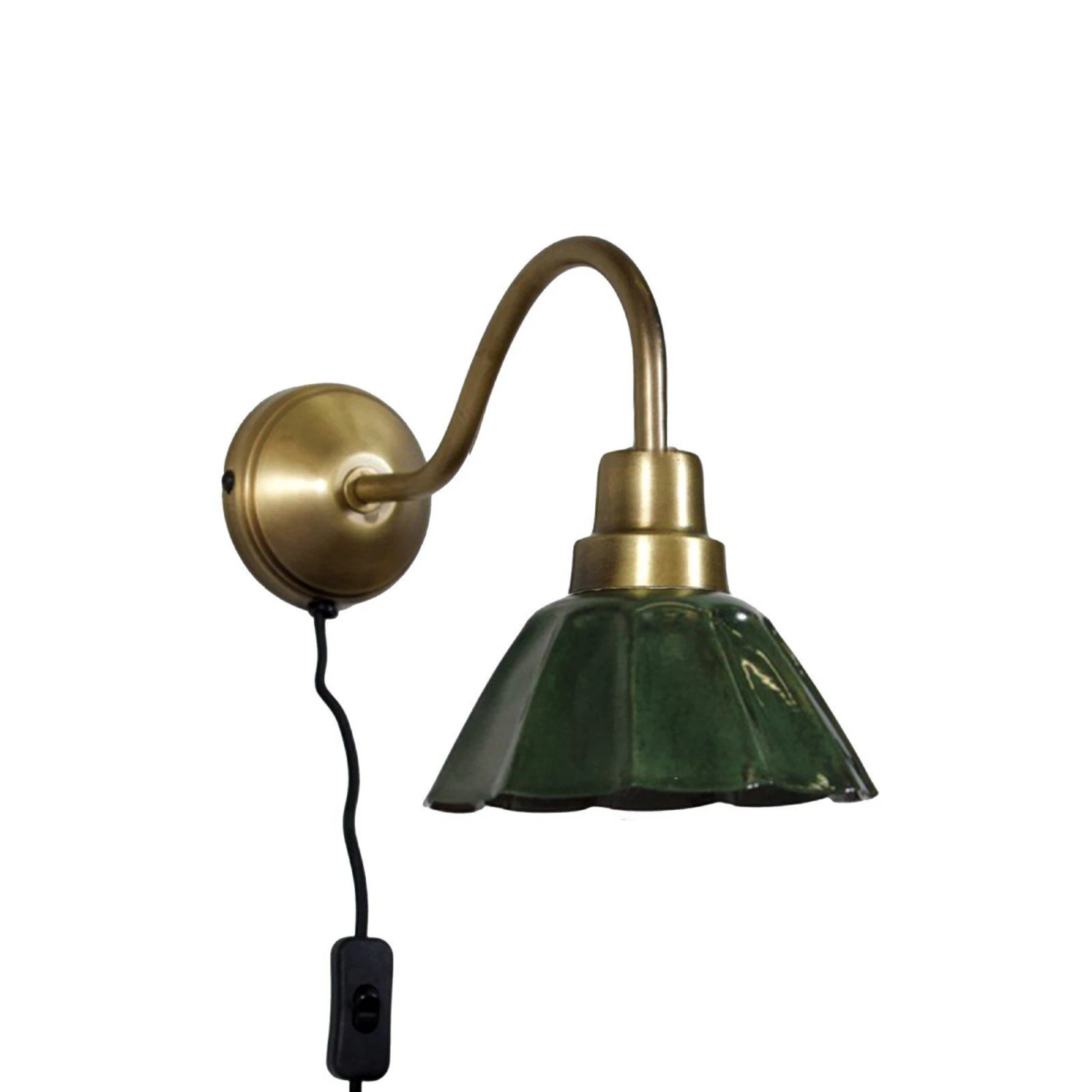 PR Home Aplique de pared Ester, verde, saliente 34 cm, metal