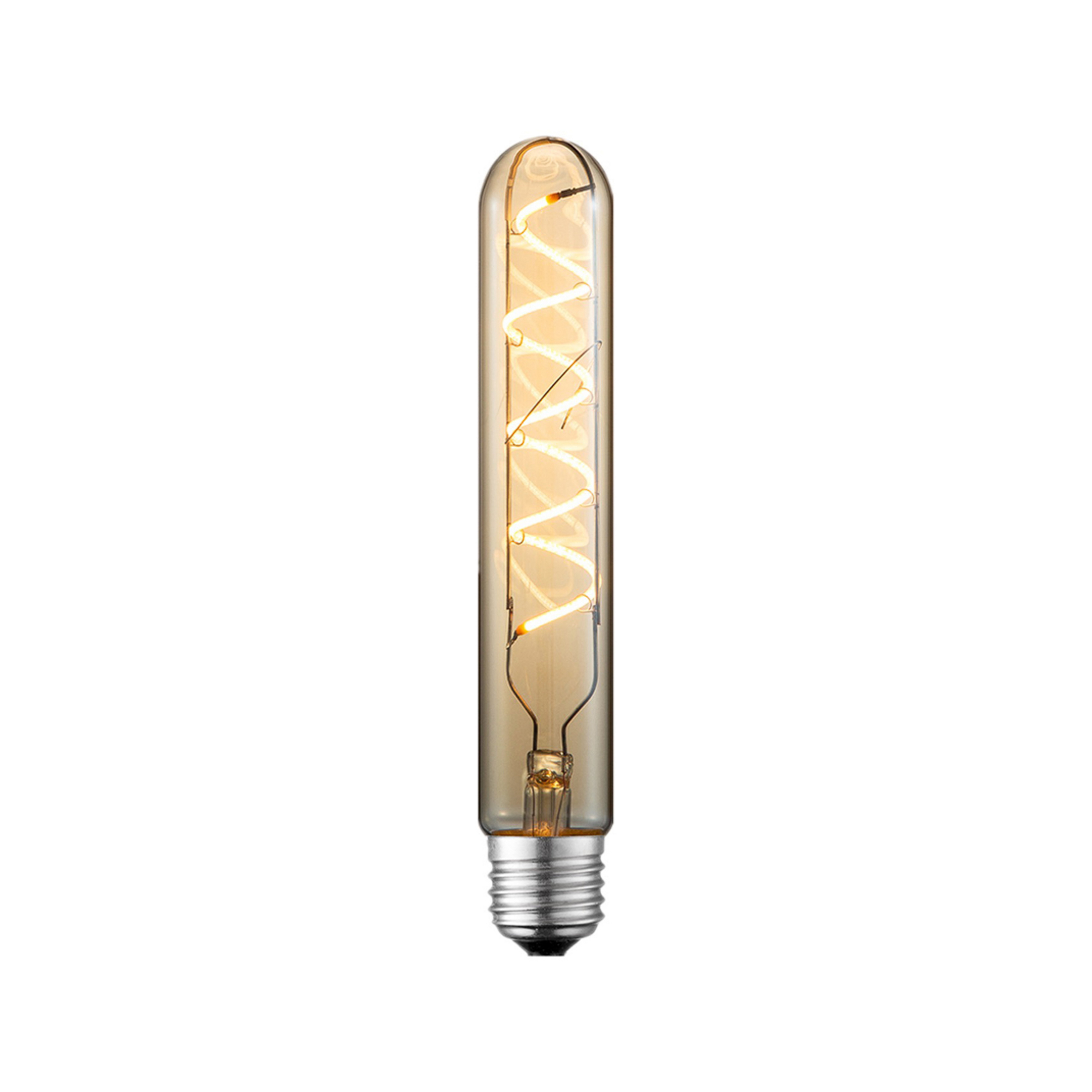 Lucande LED-Röhrenlampe, E27 4W, Ø 3 cm, amber, 2700K