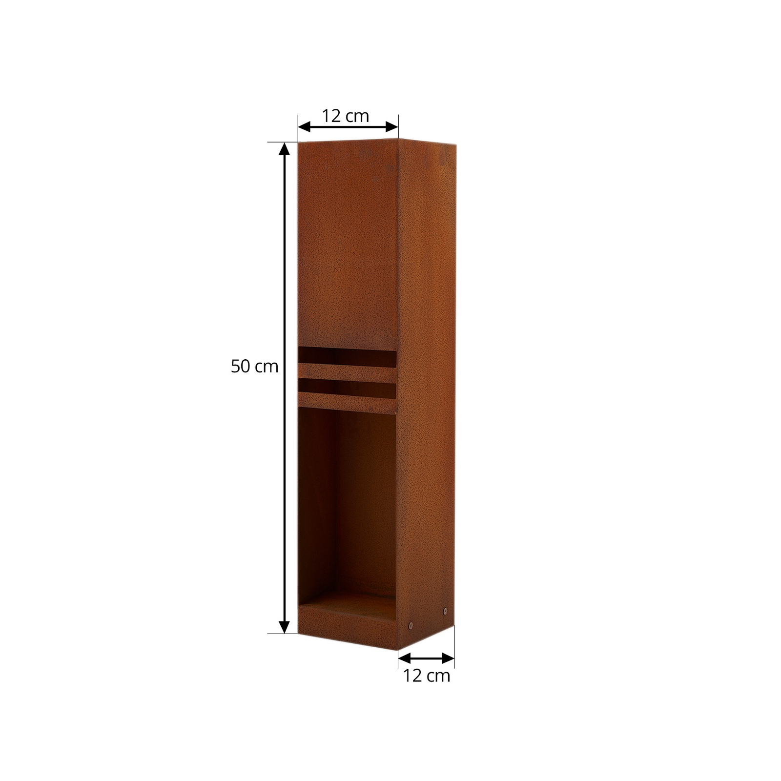 Lucande LED pedestal light Oxido, rust-coloured, corten steel