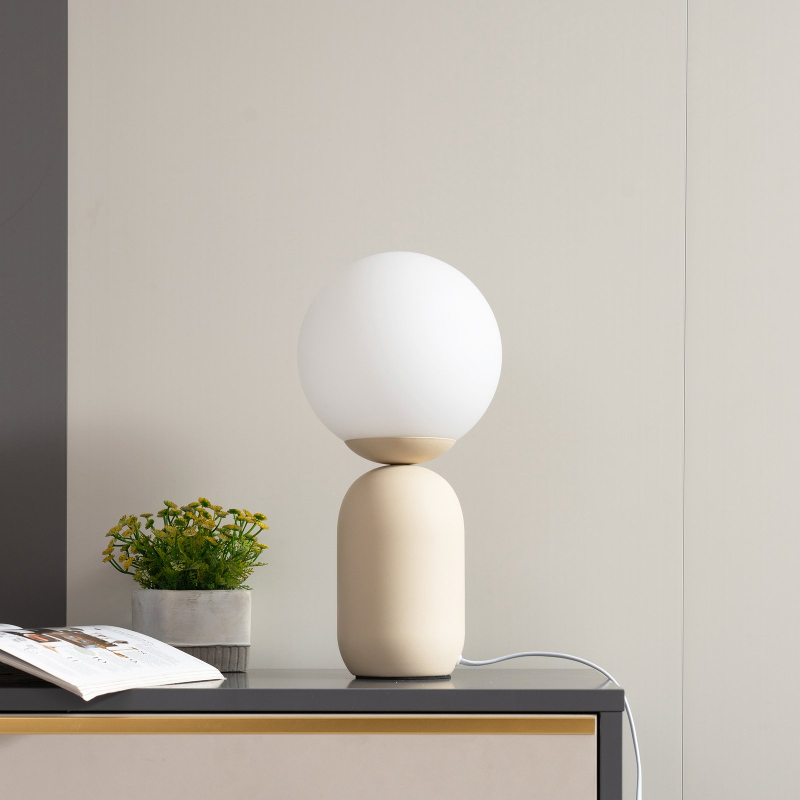 Lennes Table Lamp Beige - Lindby