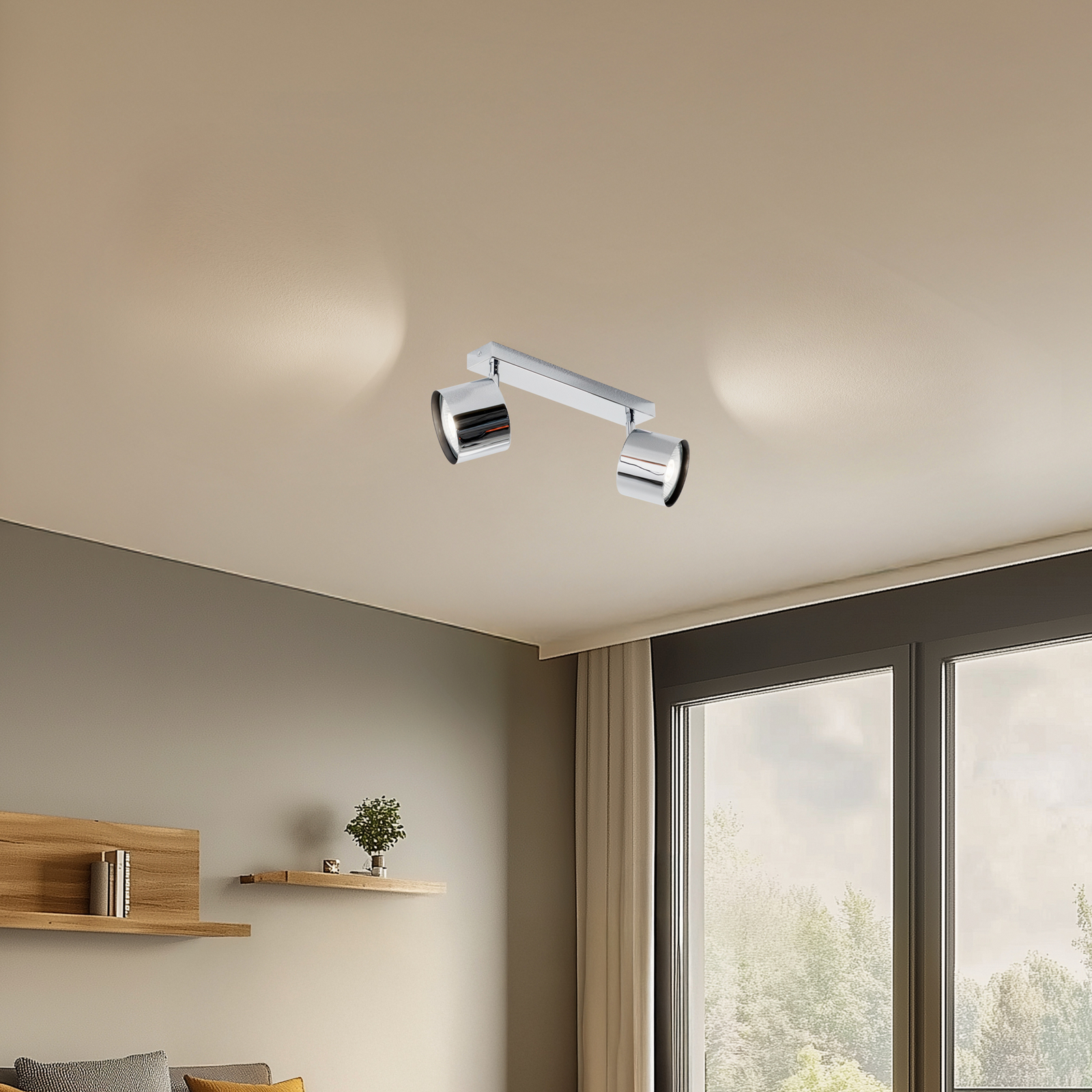 Downlight Chloe, justerbar, 2 lyskilder, forkrommet stål
