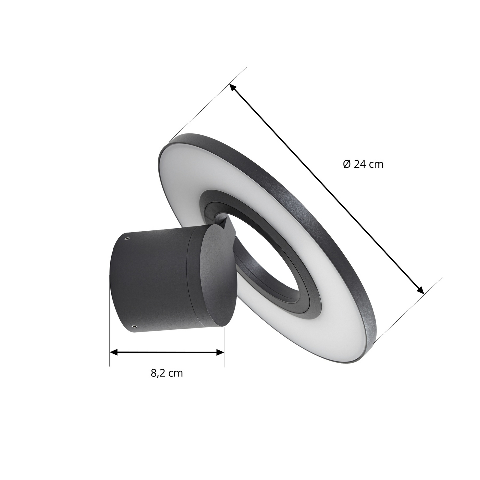 Arcchio LED buiten wandlamp Tovio, antraciet, draaibaar Arcchio LED buiten wandlamp Tovio, antraciet, draaibaar