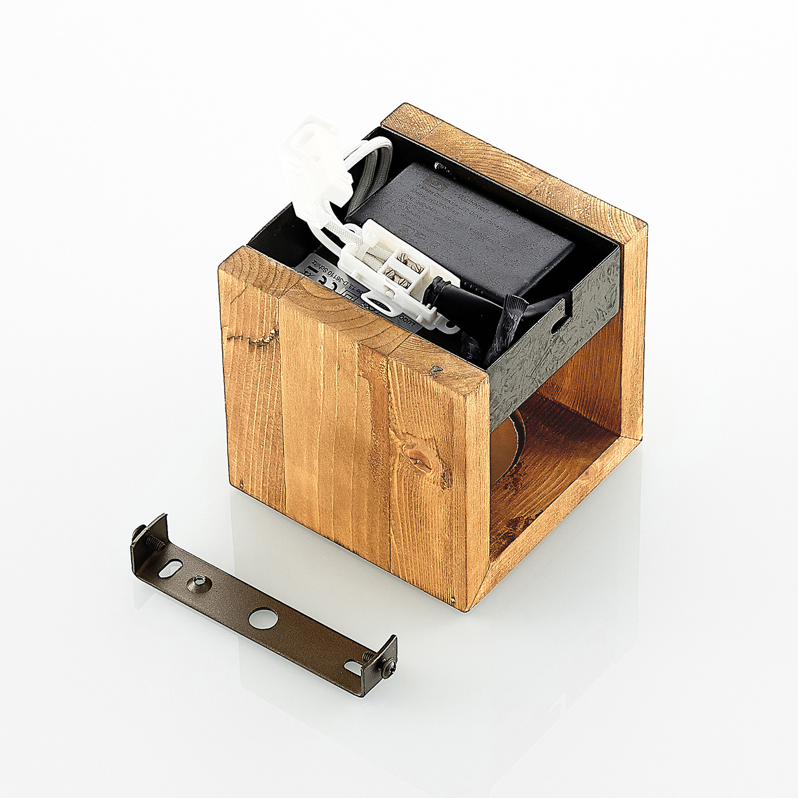 Benicio Aplique de Pared S Wood/Nickel - Lindby