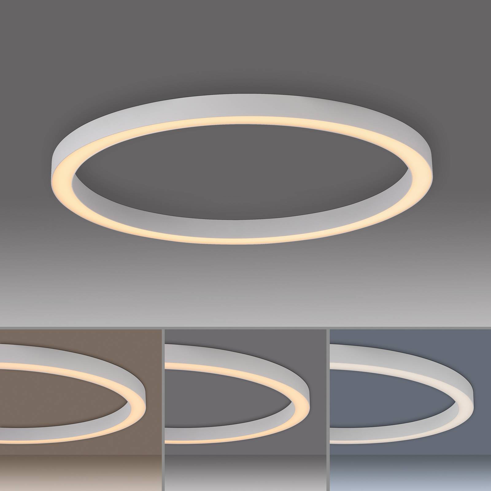 Lampa sufitowa LED PURE Lines, Ø 70 cm, biała, CCT Pilot zdalnego sterowania