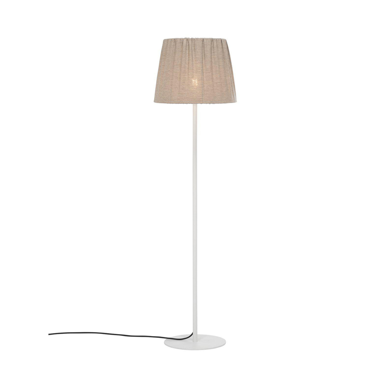 PR Home utendørs gulvlampe Agnar, hvit/brun, 140 cm