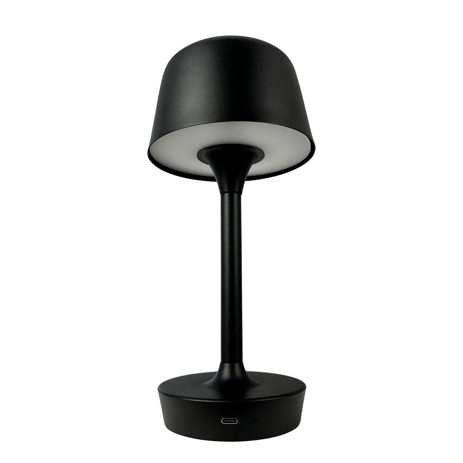 Dyberg Larsen lampa stołowa LED Flow, czarna, wysokość 25 cm