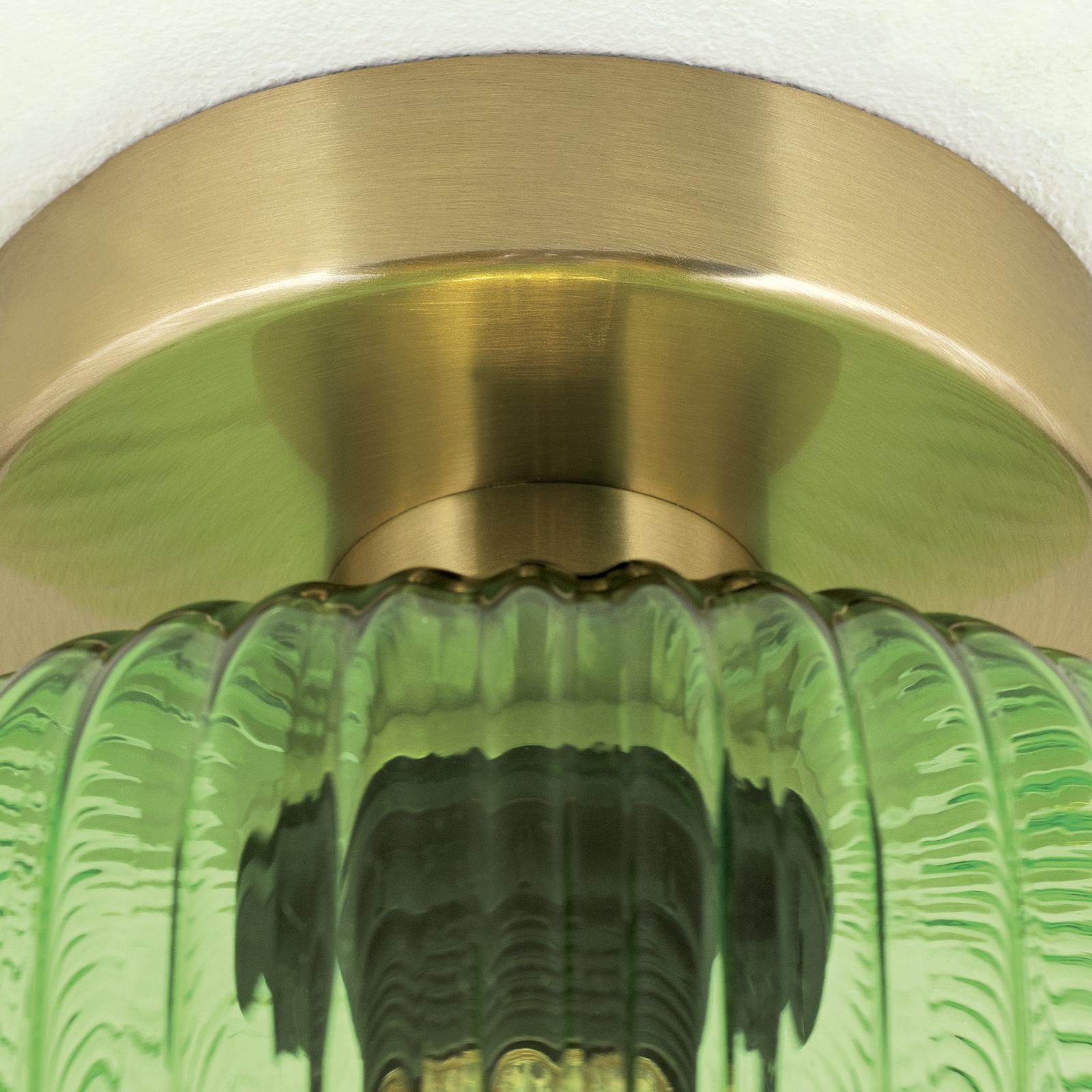 Plafonnier Carneval, vert, Ø 20 cm, verre, E27