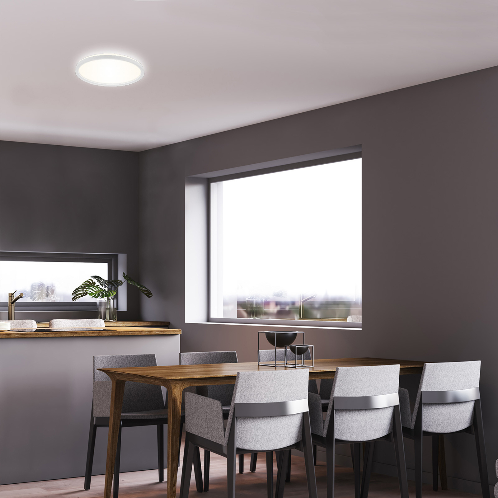 LED-Deckenlampe Slim, rund