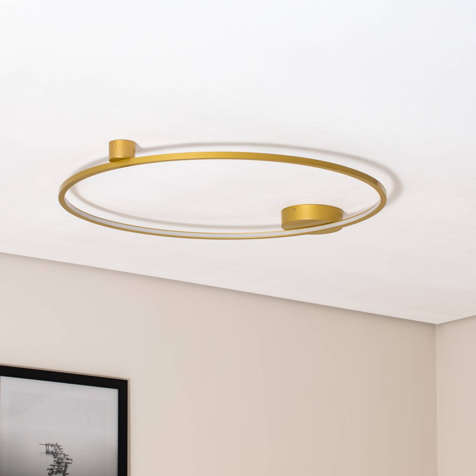  Milagro Lighting Lampa Sufitowa Led Saturno, Złota, ø 80 Cm, Metal, 4000 K 