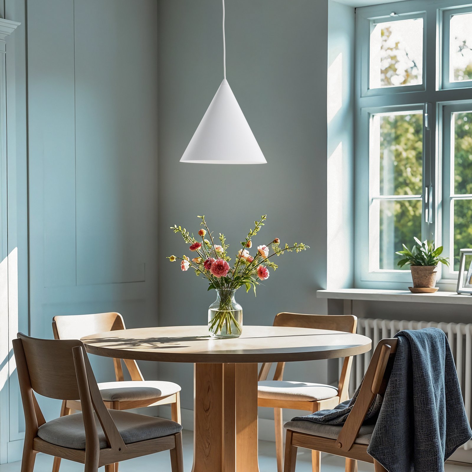 Cono hanglamp, wit, Ø 25 cm, staal, 1-lamp