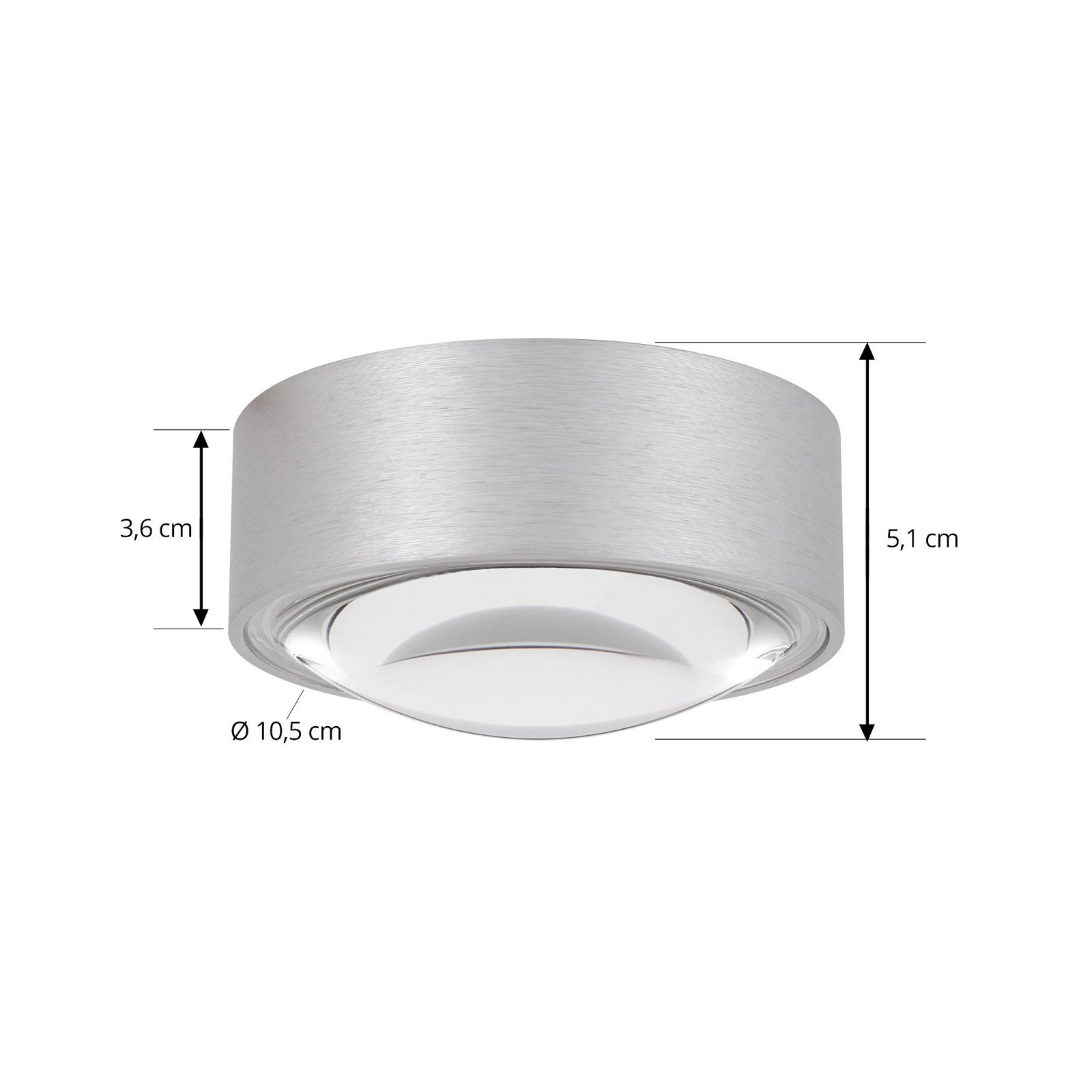 Lindby LED-Downlight Siaka, pilka, metalas, Ø 5 cm, IP65