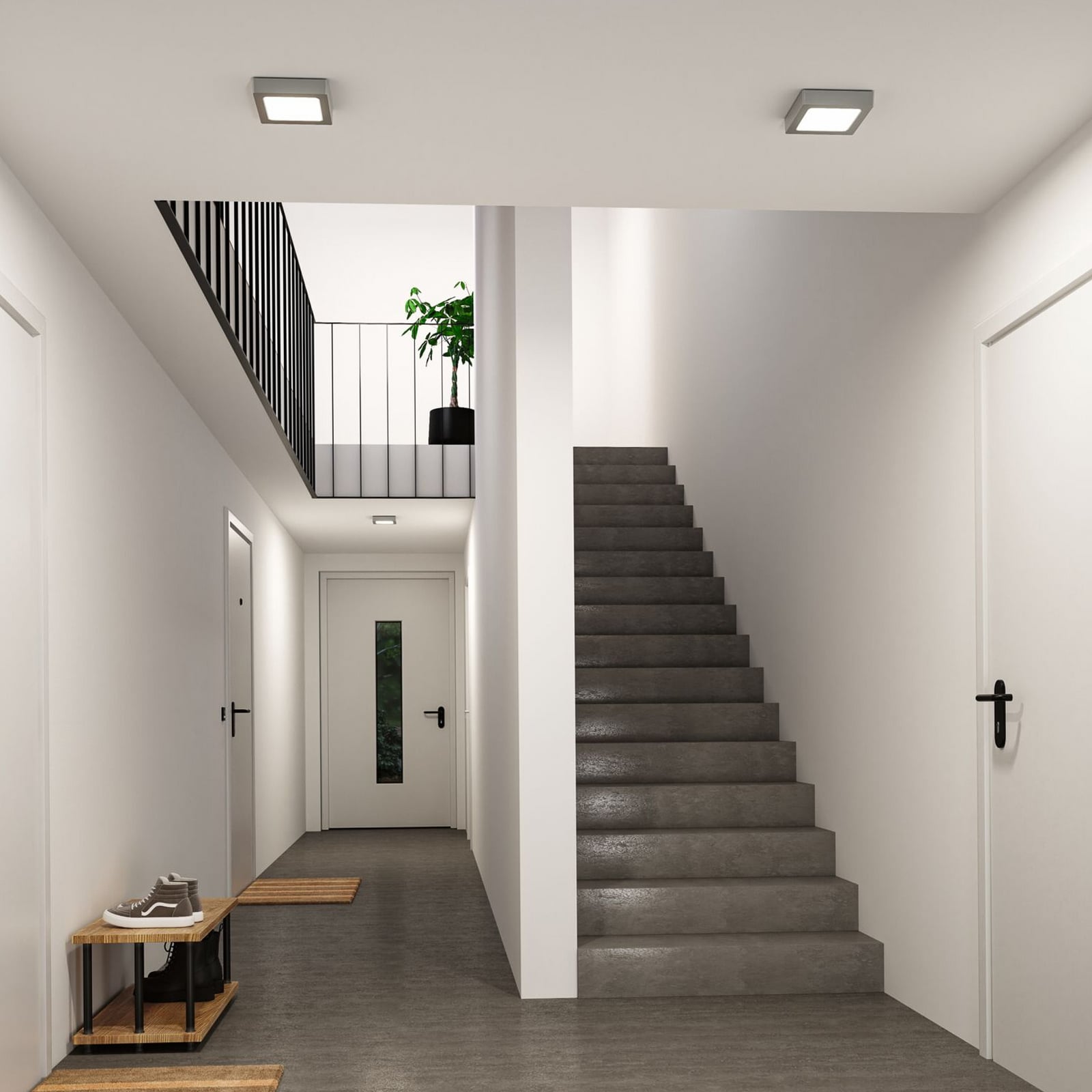 Paulmann LED-panel Abia 2, längd 17 cm, krom, CCT, plast