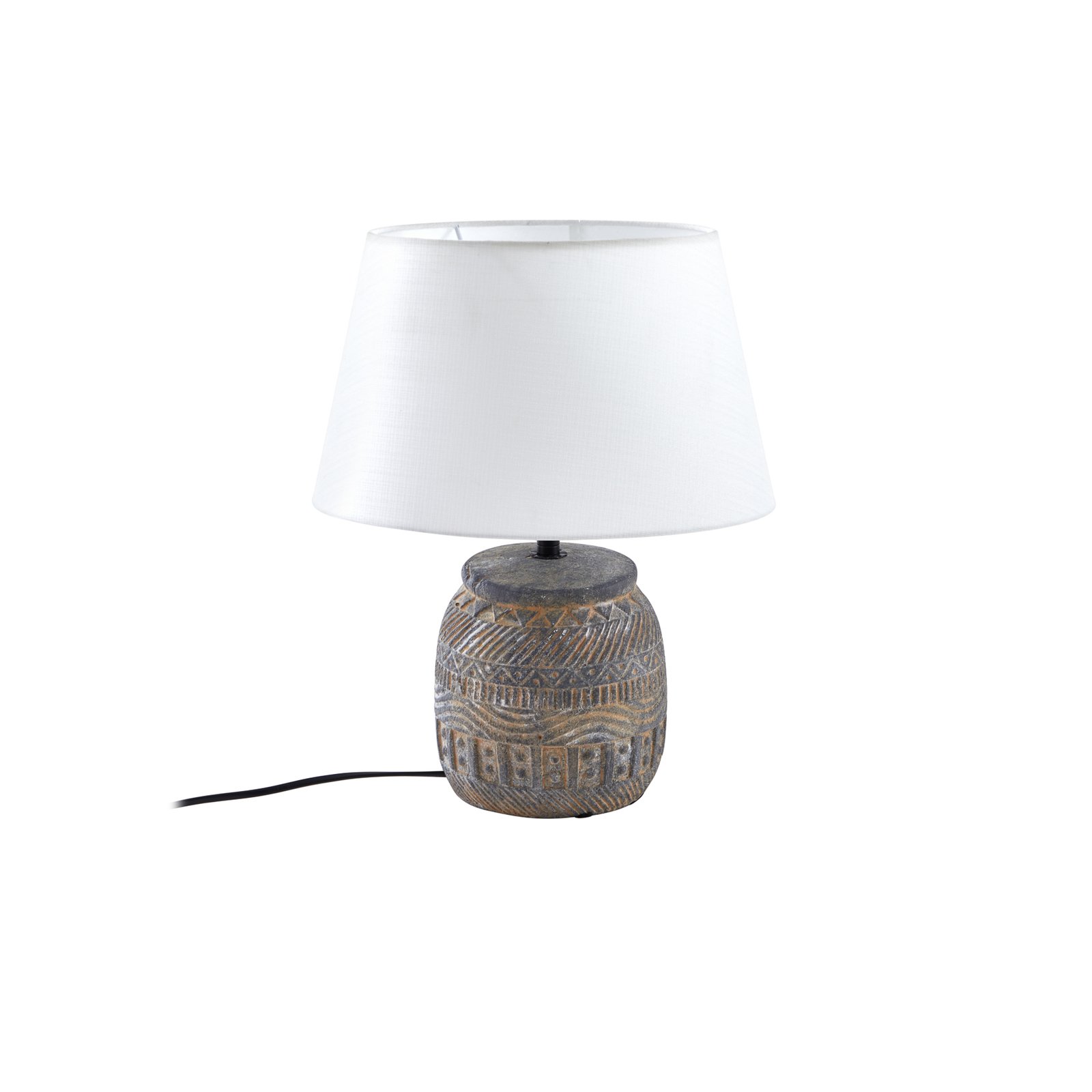 Stolní lampa Lindby Aelith, Ø 30 cm, šedá, keramika, E27