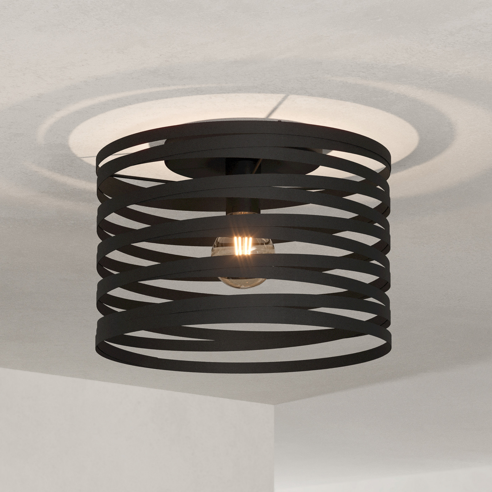 EGLO Cremella plafonieră Ø 37 cm negru oțel - Camera de zi / sufragerie - modern - Metal